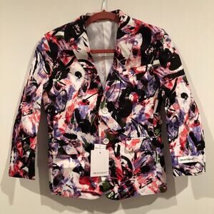 Braveman Boys Blazer Floral Print Black Pink Purple Multi Size 8 Formal Party